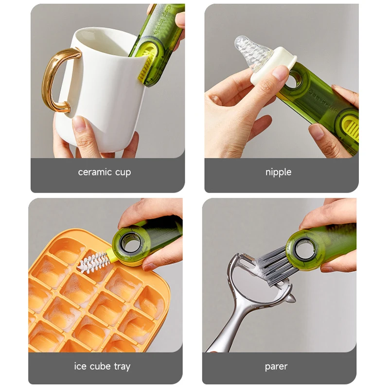 3-in-1 Multifunctional Rotating Crevice Clean Brush Small Keyboard Cleaner and Lid for Bottle or Cup Washing Cleaning Brushes