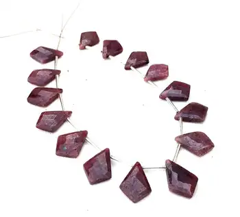 Natural Red Ruby Gemstone 15 Pieces Faceted Fancy Shape Beads