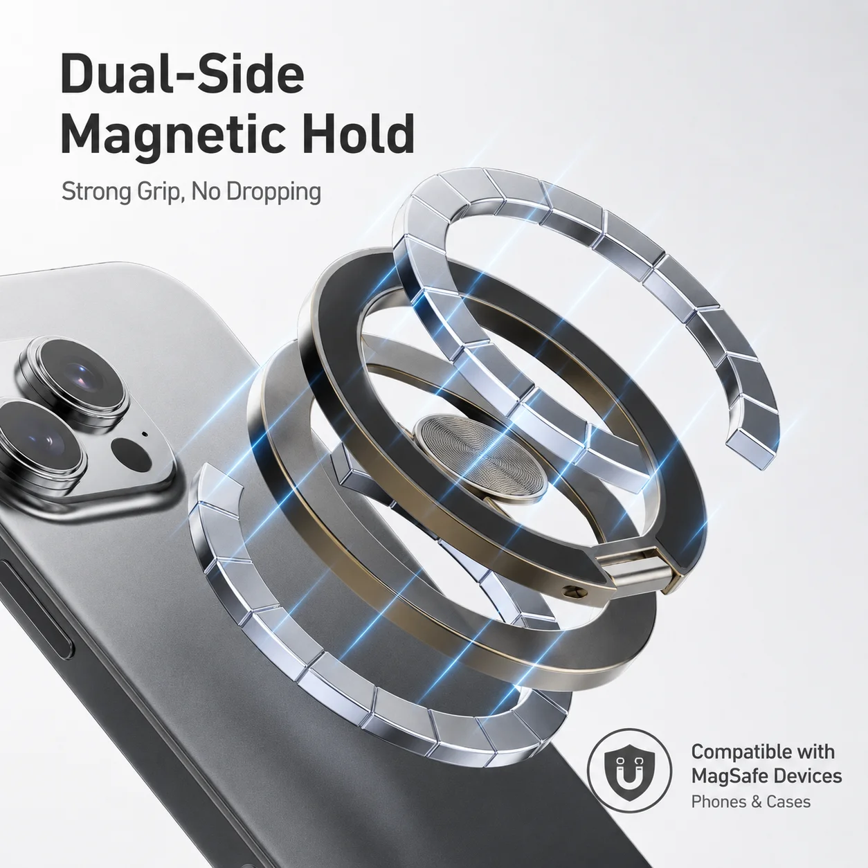 Magnetic Phone Stand Fidget Finger Spinner Stress Relief Metal Holder Dual Sided Magnetic Compatible Foldable Desk Mount