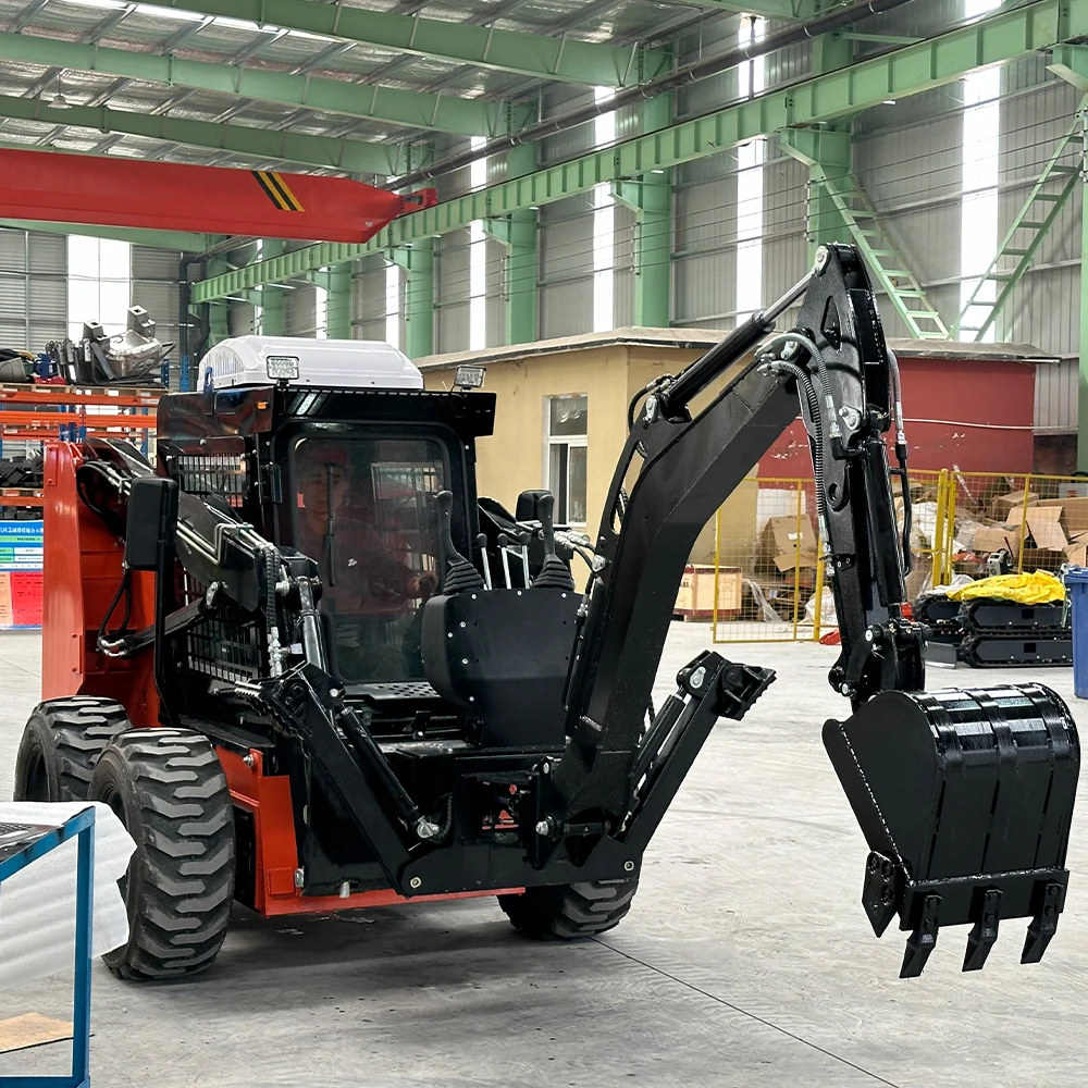 Free Shipping  2025 New Design Chinese Skid Steer Loader CE EURO5 EPA Engine Skid Steer Diesel Wheel Crawler Skid Steer Loader