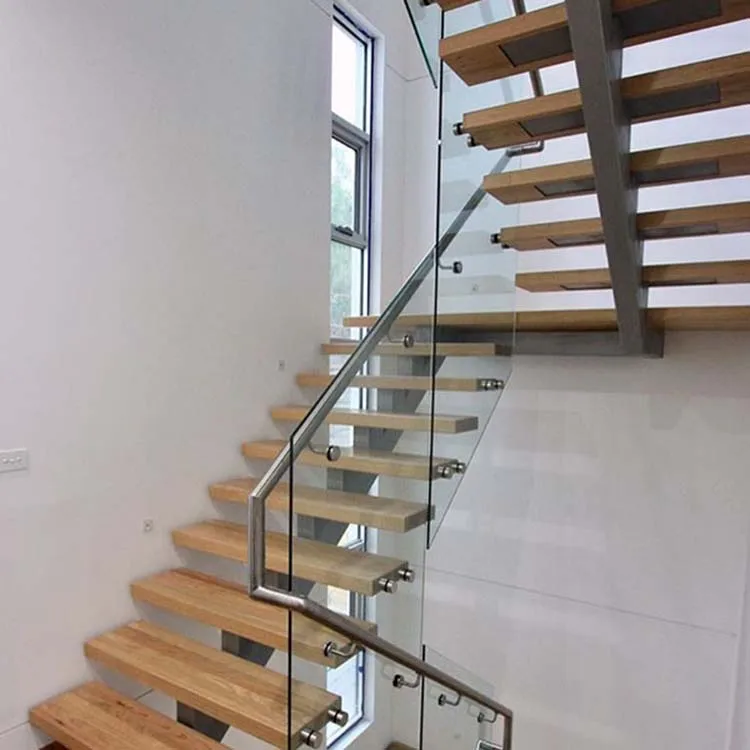 Escaleras Rectas Usadas Con Barandillas De Cristal,Casa De Diseño De Lujo  Para Interiores - Buy Precios Económicos Para Escaleras Rectas,Escalera De  Un Solo Stringer Con Pisada De Madera,Escalera De Barandilla Galss Product