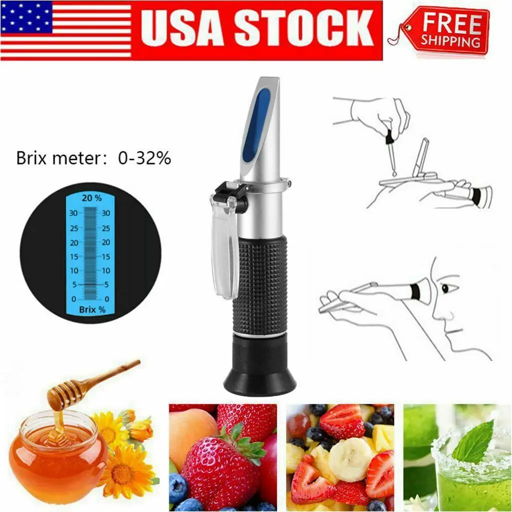 Wholesale Convenient Handheld Detect Sugar Concentration Coffee Brix Sugar Refractometer Brix Refractometer Testing Equipment