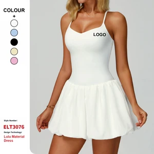 Quick-Drying Cross Breathable Tennis Skirt Nude Feeling Anti-Exposure Sports Skirt Custom Women Outdoor Gym Running Sports Dress