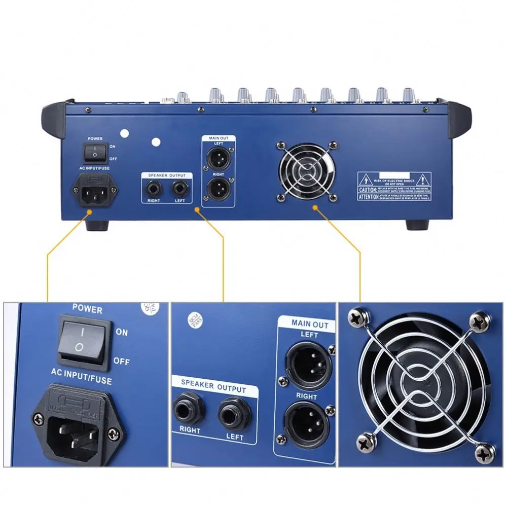 Best Price 8 Channel 802D USB Karaoke Amplifier Pmx Power Mixer