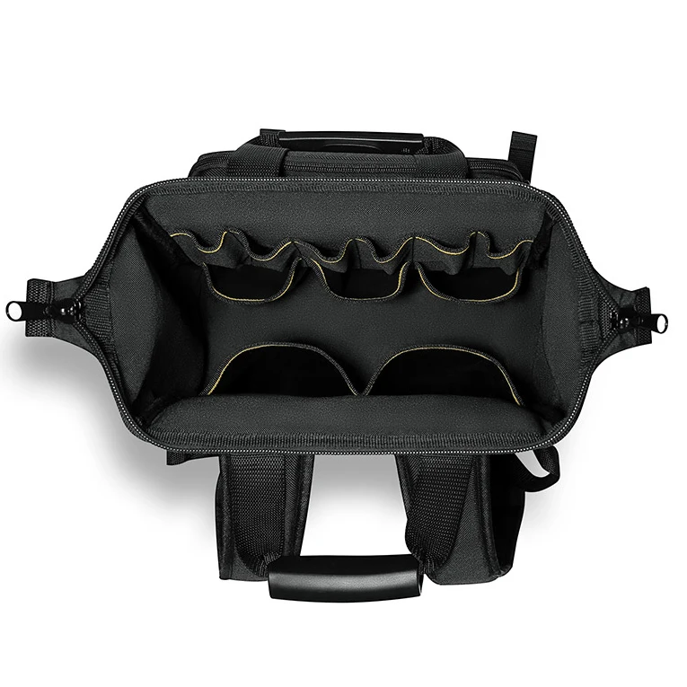 Tool Rucksack and Backpack 13-17" Laptops Large Front Flap Provides Easy Access to All Tools Open and Covered Internal Pockets