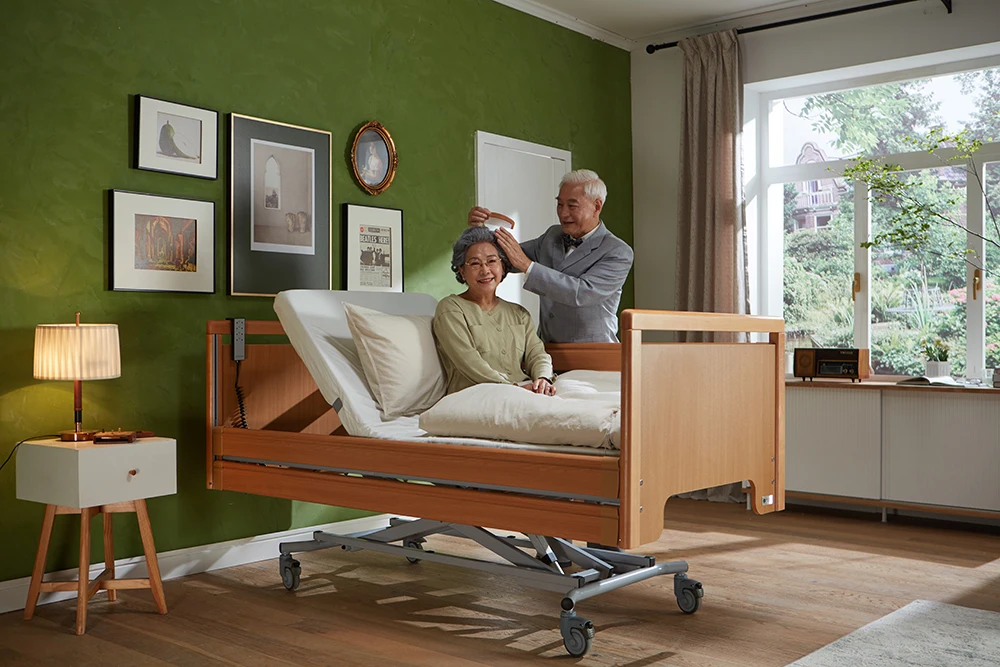 Tecforcare Oem Odm Electric Nursing Home Bed For Elderly Solid Wood