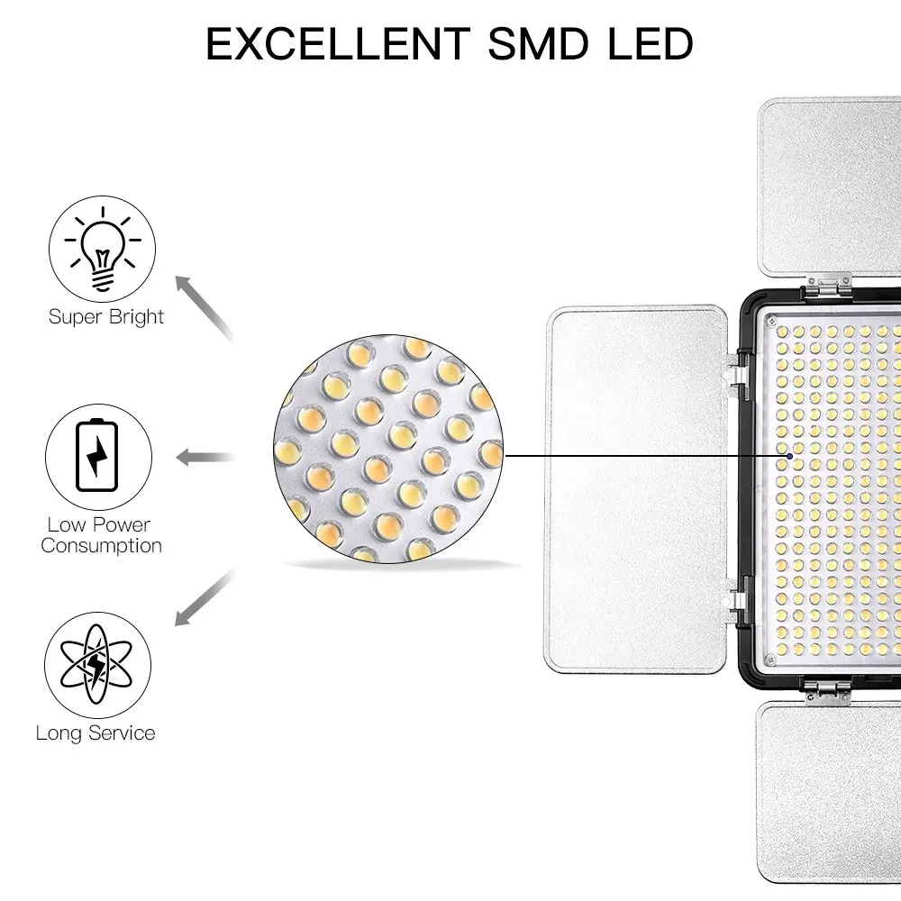 Hot Sale High Quality  Led Panel Light 3200-5600k Video Equipped with LCD screen