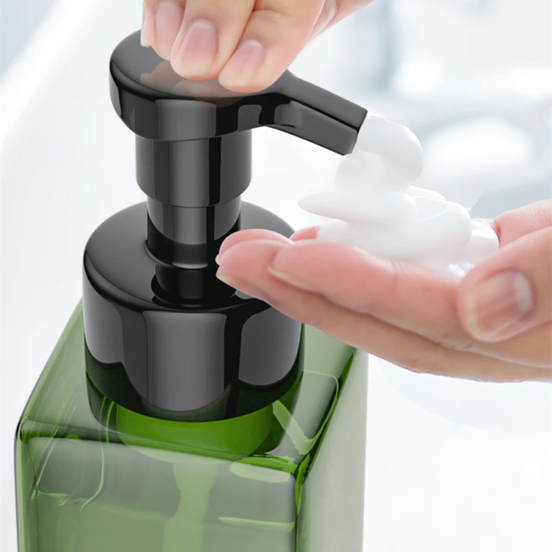 250ml 450ml Square Cube Soap Foam Dispenser Pump Bottle Black Foam Pump Bottles Cubic Plastic Travel Mousse Foam Bubble Bottle