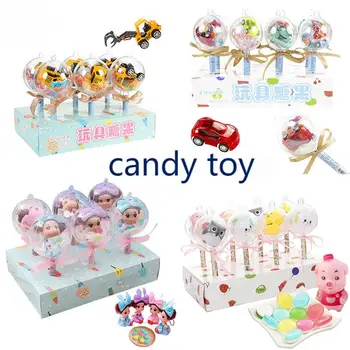 Wholesale New Creative Sweets Candy Kids Loved Candy Toys Excavator  Car Big Lollipop Toy Candy Toys Lollipop