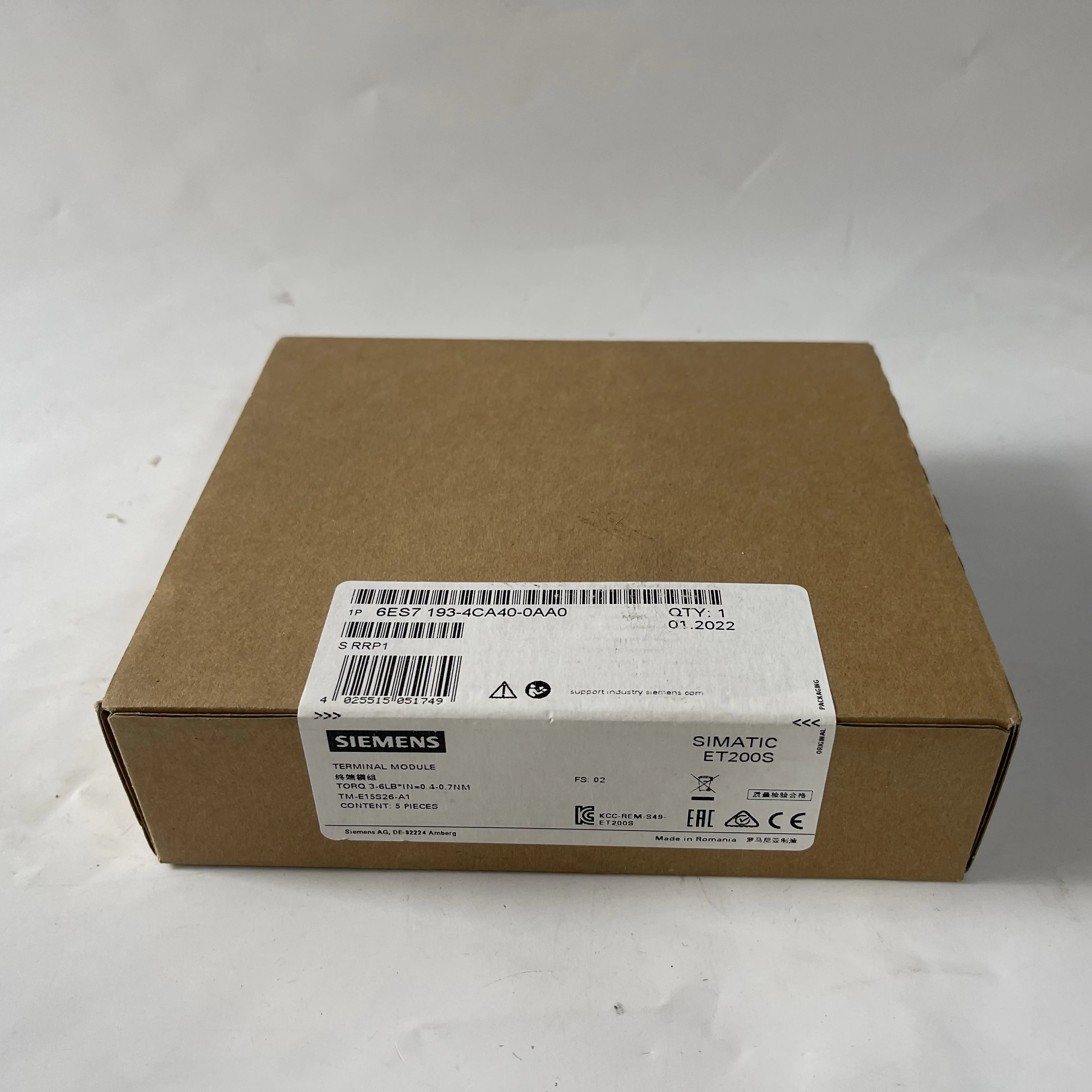 SIEMENS Terminal Module SIMATIC ET 200S  6ES7193-4CA40-0AA0