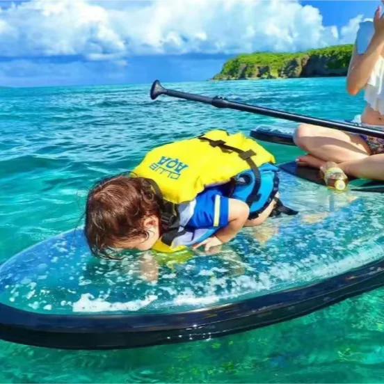 Lucidomes clear SUP Paddle Board Bottom Surfing Paddle PC Glass Bottom Crystal Transparent sup Board