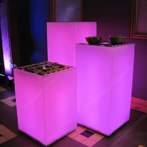 16-Color Square Pillar LED Floor Lamp Small Modern Design Remote Control Durable Plastic Body for Home Hotel Garden