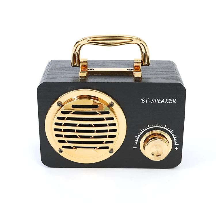 Trending 2024 Vintage Record Player Mini Wood Radio Shape Blue Tooth Speaker Bookshelf Speaker Outdoor Speakers
