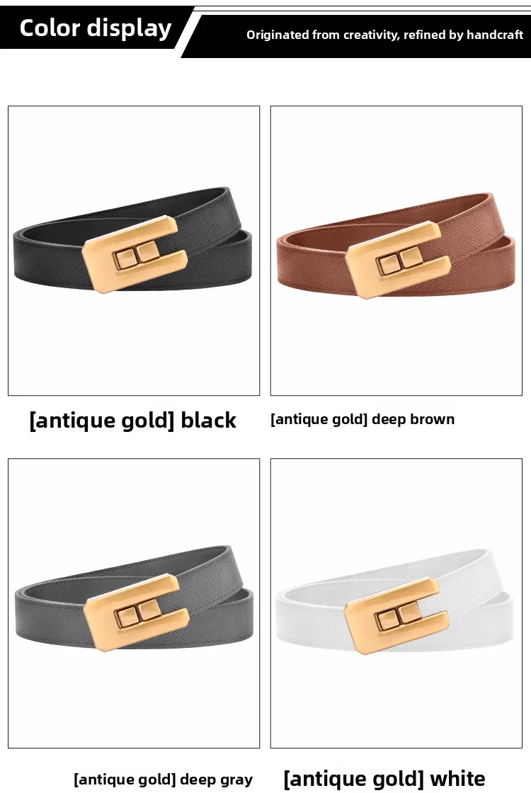 Customized Slim Leather Belt For Women Versatile Casual Accessory_voghion.com