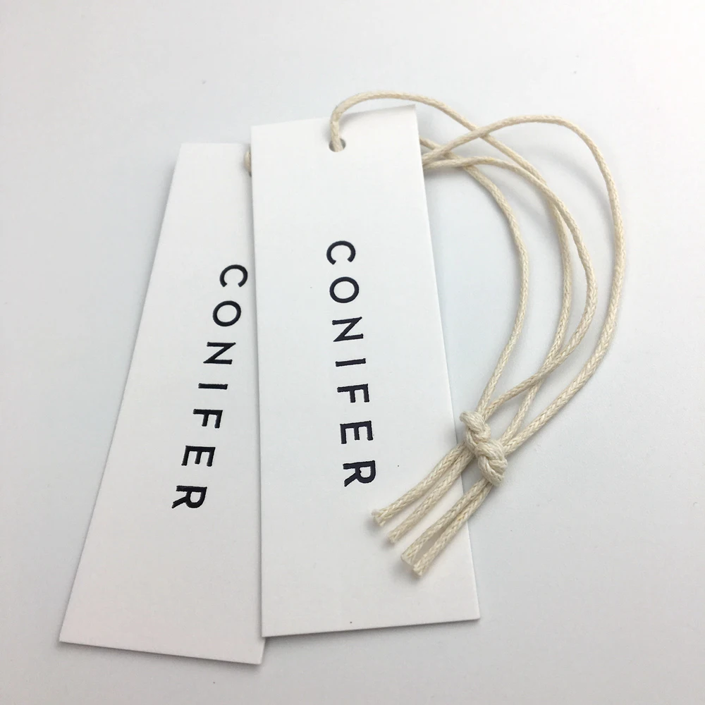 Art Paper Garment Accessories Apparel Label Hang Tags Matte White