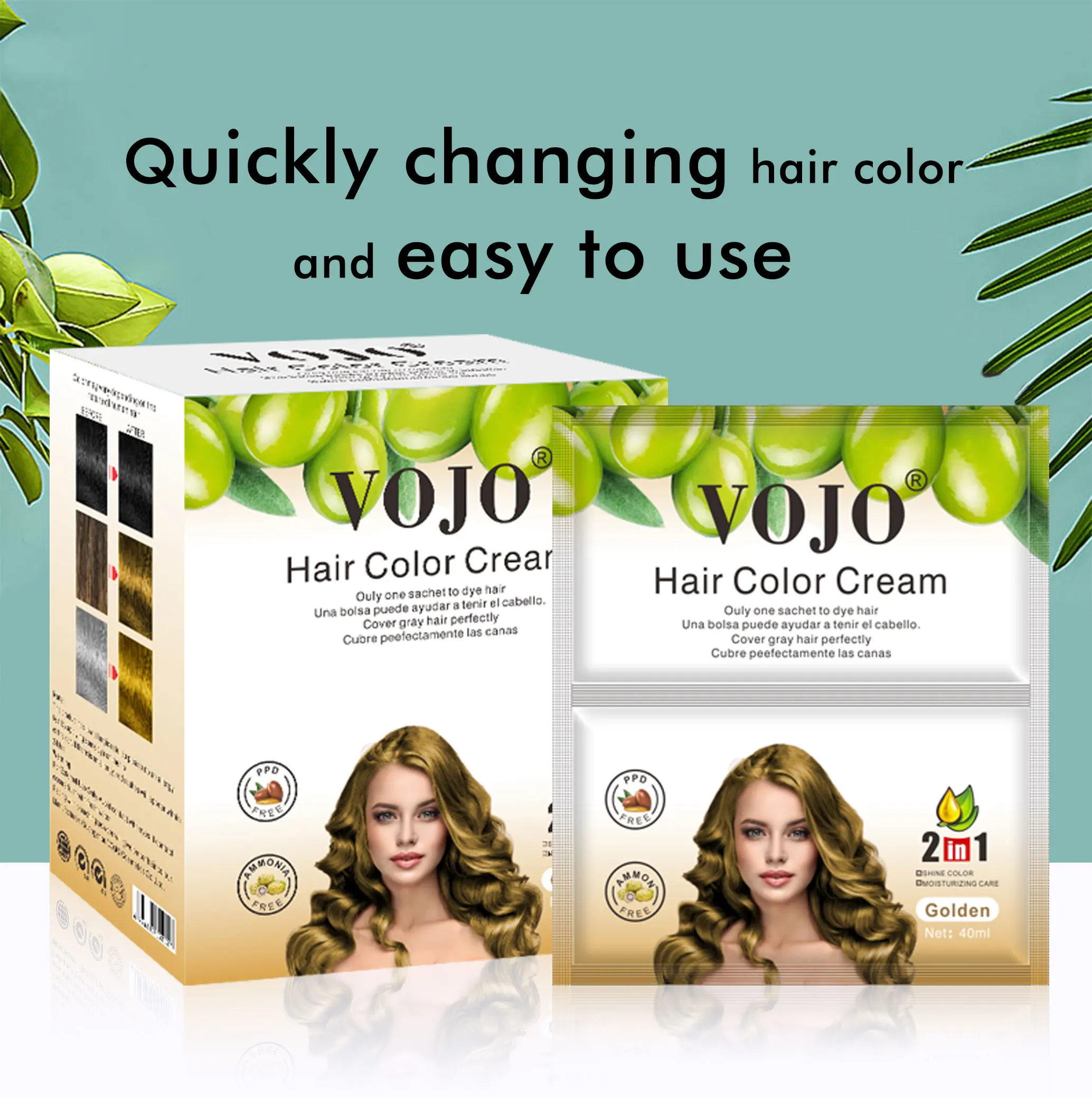 Hair Color Without Ammonia Hair Dye Grey Color Cream Blonde Hair 5