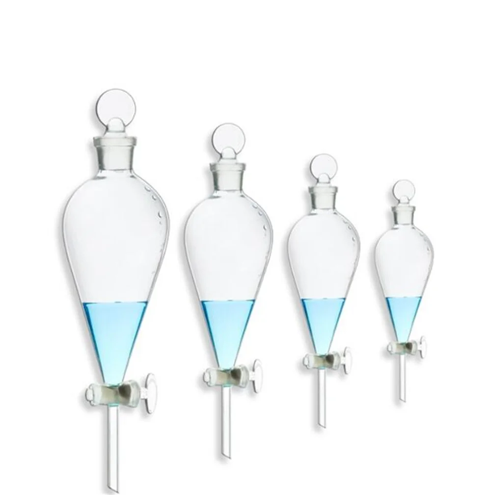 Liquan Laboratory glassware Pear Spherical Shape Borosilicate Glass Separatory Funnel Industrial