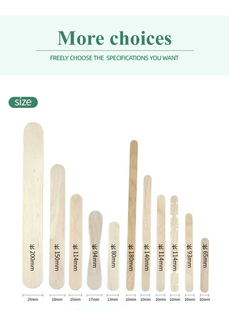 Disposable 114*10*2mm Biodegradable Creativity Colorful Long Wood