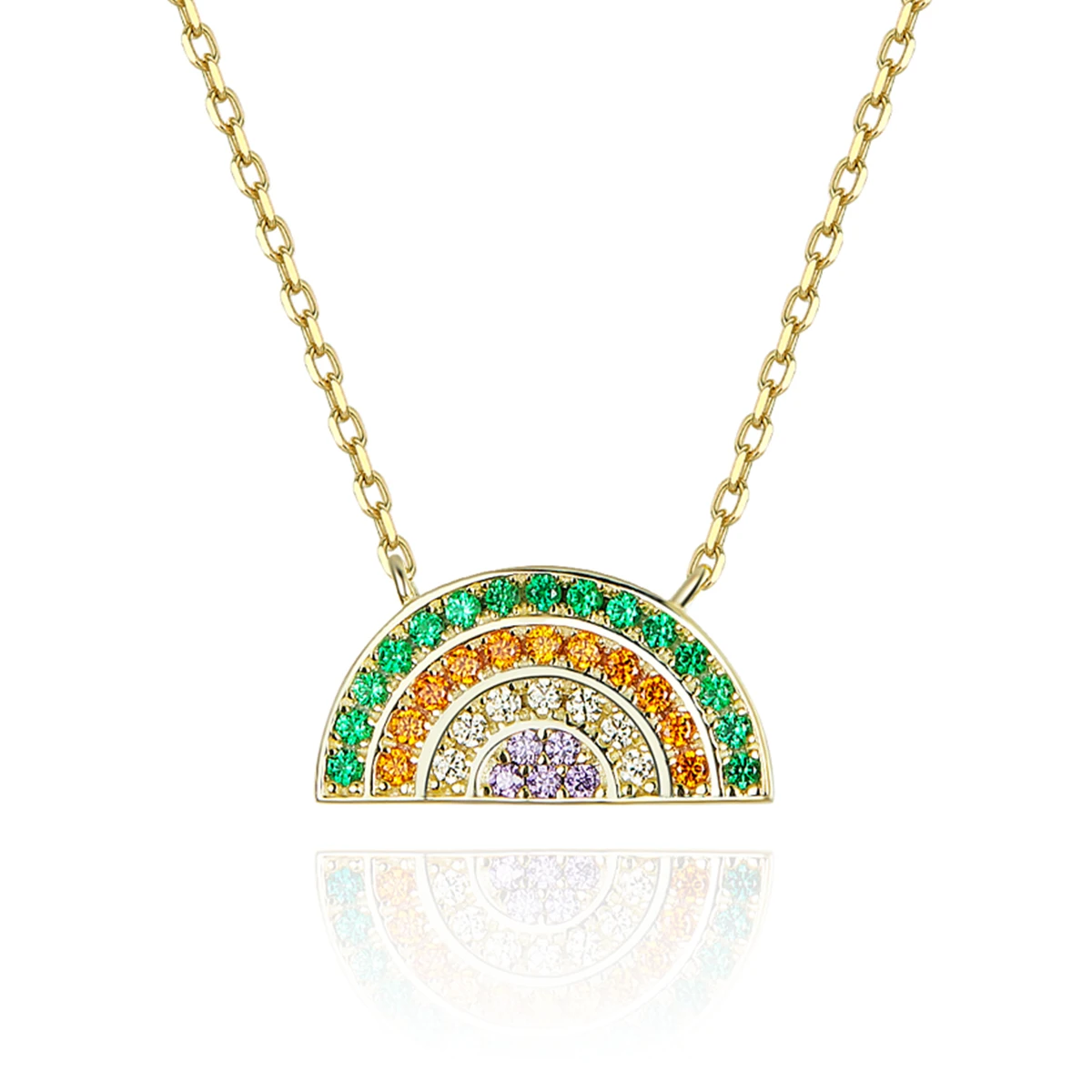 Rainbow Choker Necklace For Women Gold 