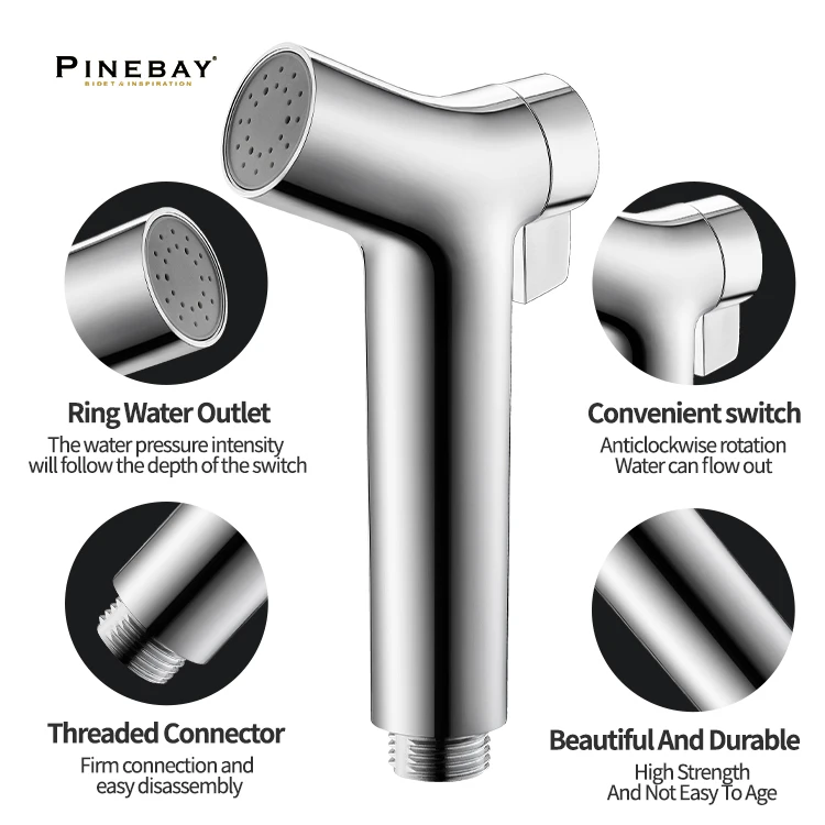 Pinebay 2024 New Arrival Shower System Chrome Toilet Abs Plastic Easy ...