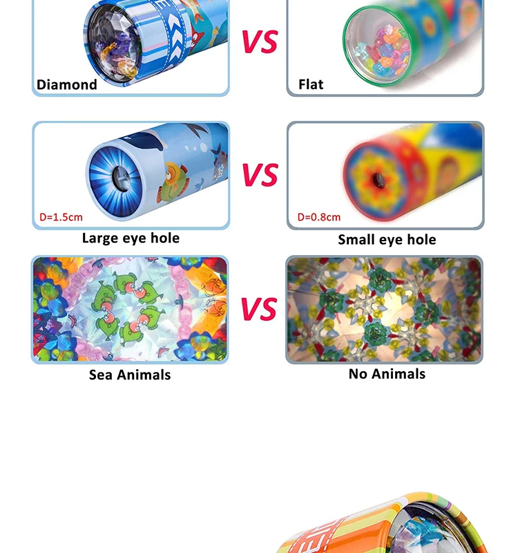 Kids Educational Kaleidoscope Toy With Metal Body Classic Tin ...