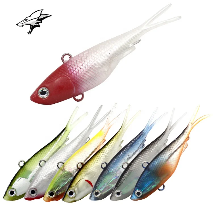 Artificial Soft Lure VMC 4X  Hooks TPR Vibes Fishing Lure 95mm 115mm Soft Vibes