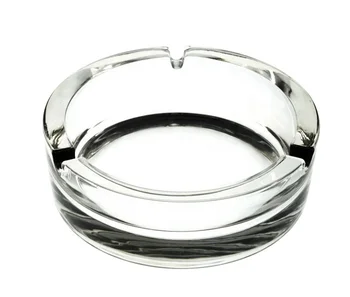 Nice design crystal glass round clear ashtray for smoking cigar tobacco