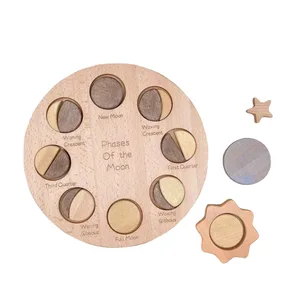 Hot Selling Children's Montessori Early Education Star Moon Phase Plate Baby Orientation Understanding Building Block Toys