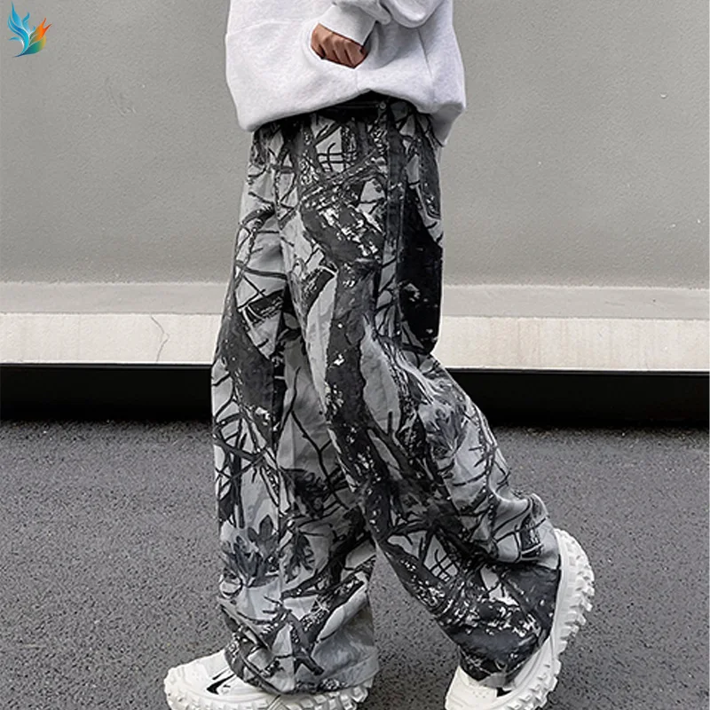 Carpenter Plus Size Casual Multi-Pocket Leaf Camo Pants