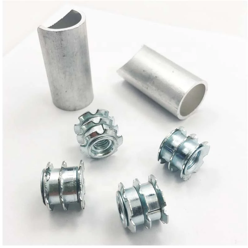 3 Layer Star Shape Metal Spring Threaded Tubing Adapter Tube Insert Nut for Metal Tube