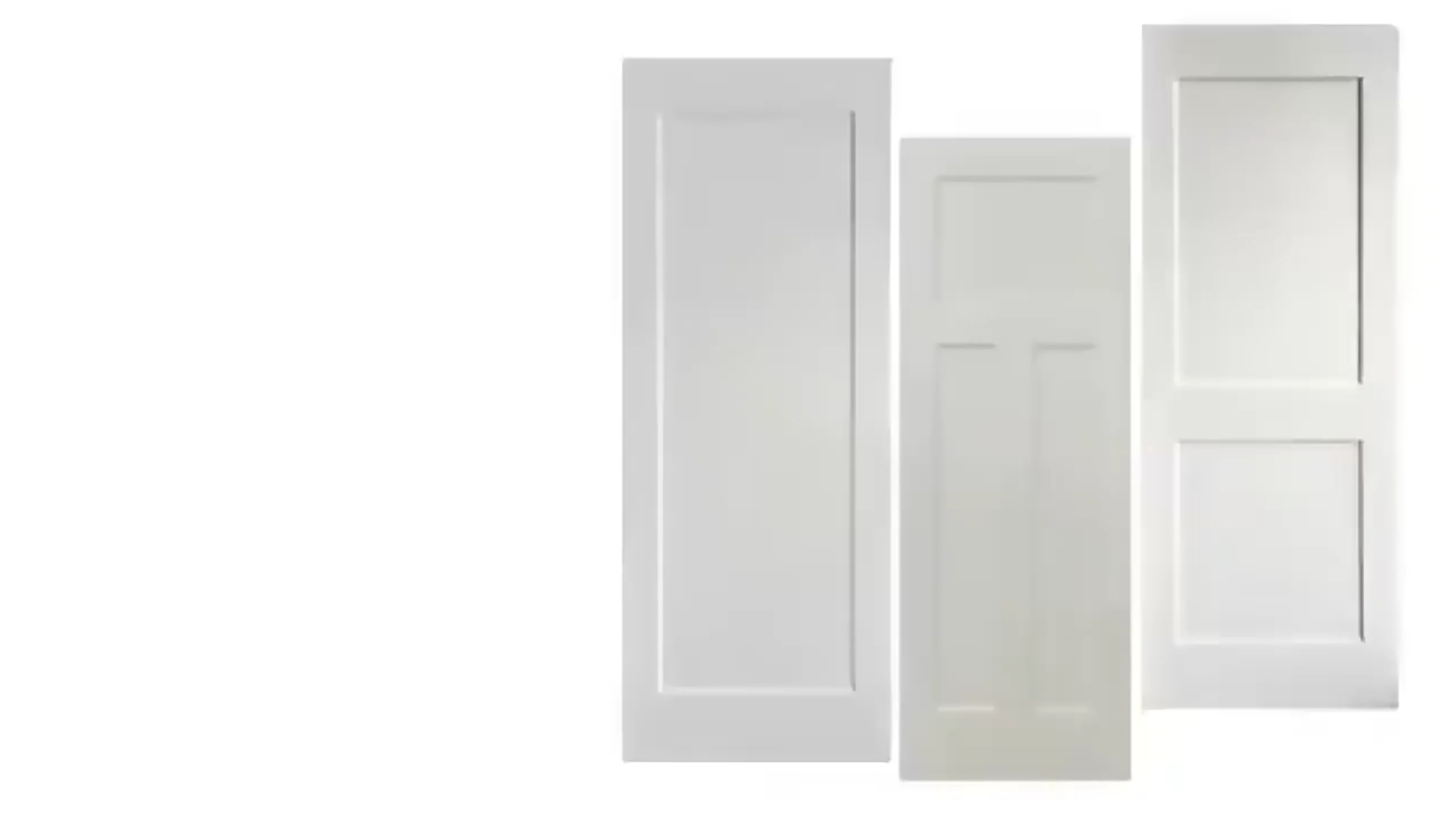 Panel Doors Wooden Interior Craftsman Style 3 Panels White Primed ...