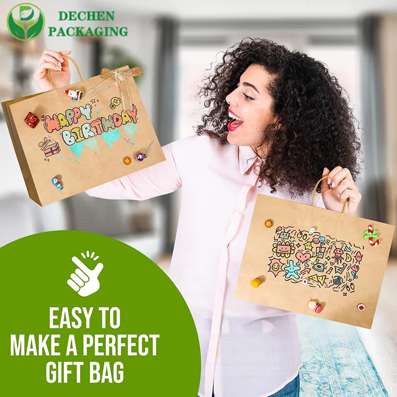 Extra Large Brown Paper Shopping Bags with Handles Bulk