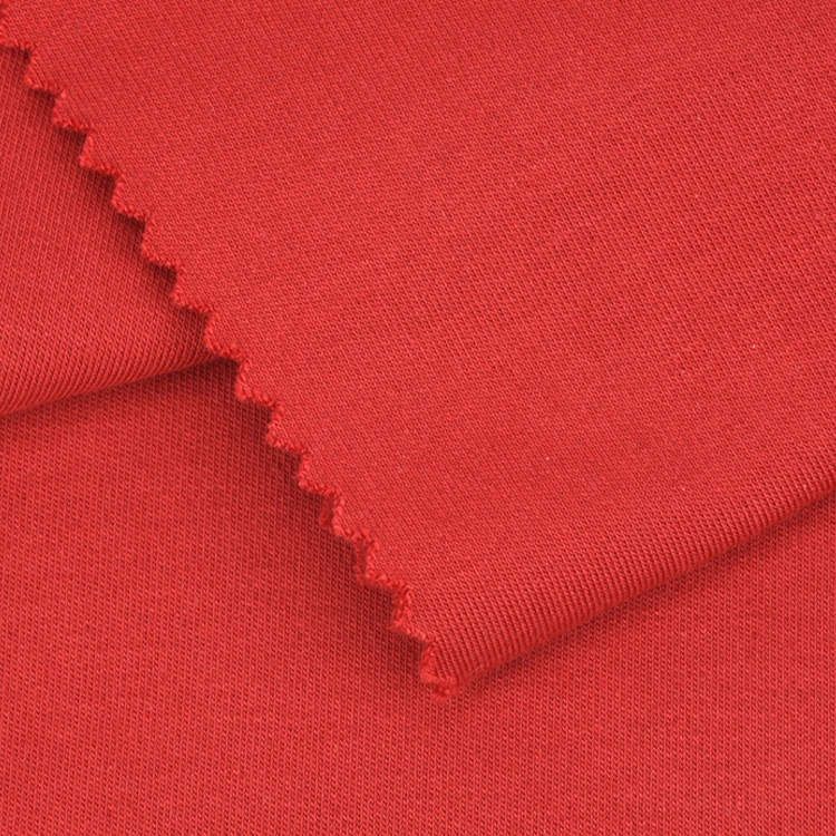 40s Red Interlock Cotton Interlock Modal Fabric Knitted