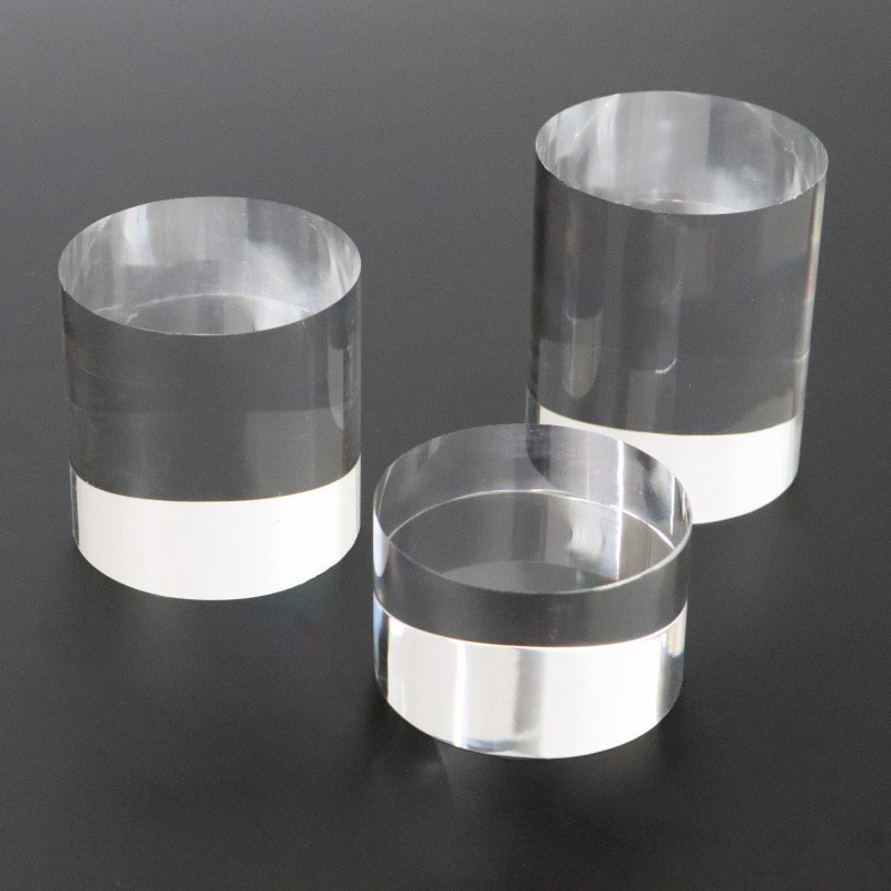 BL005 оптовая продажа Круглый прозрачный акриловый выставочный блок от