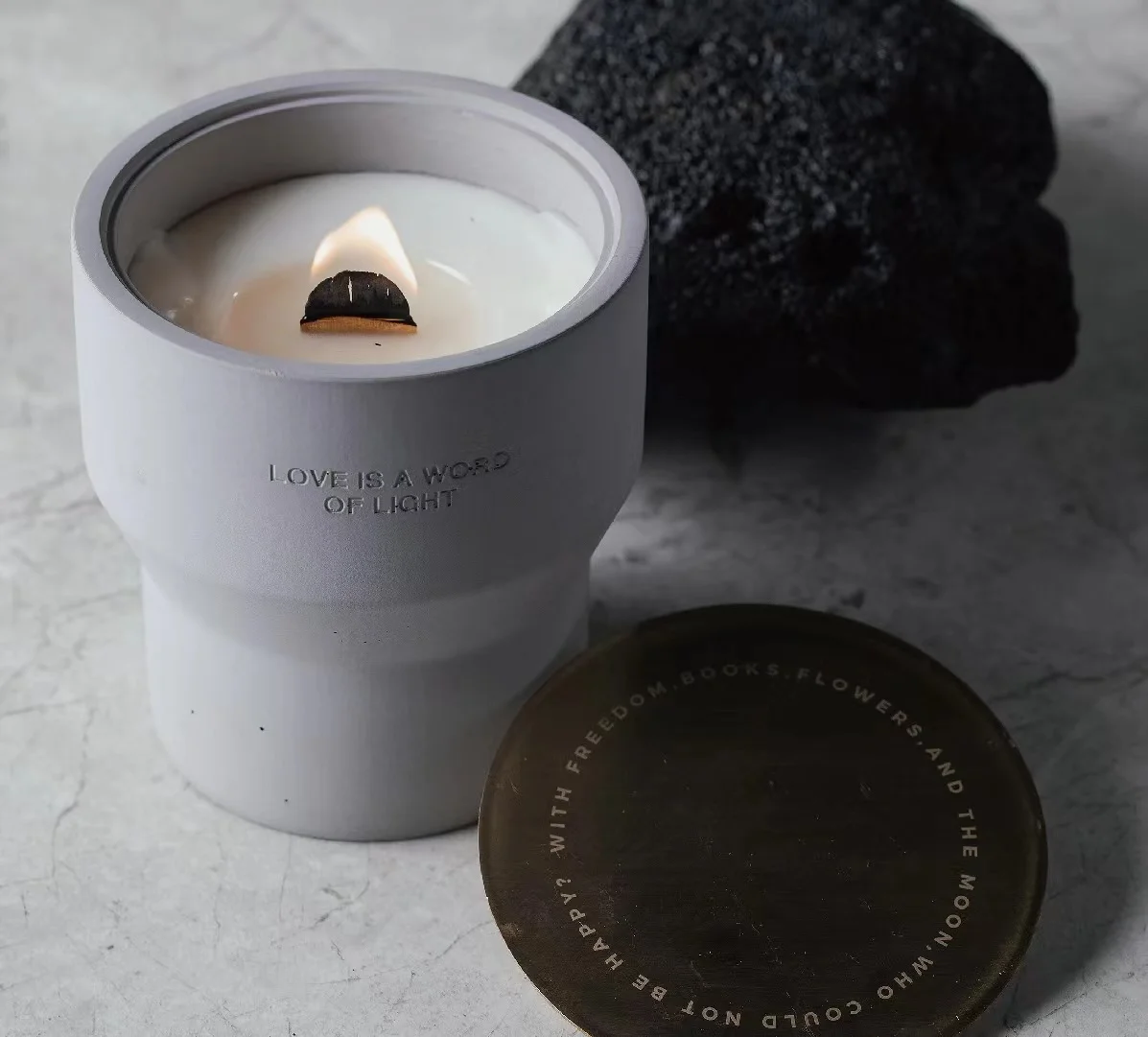 Modern Custom Candle Vessels Luxury Decoration Cement Scented Candle