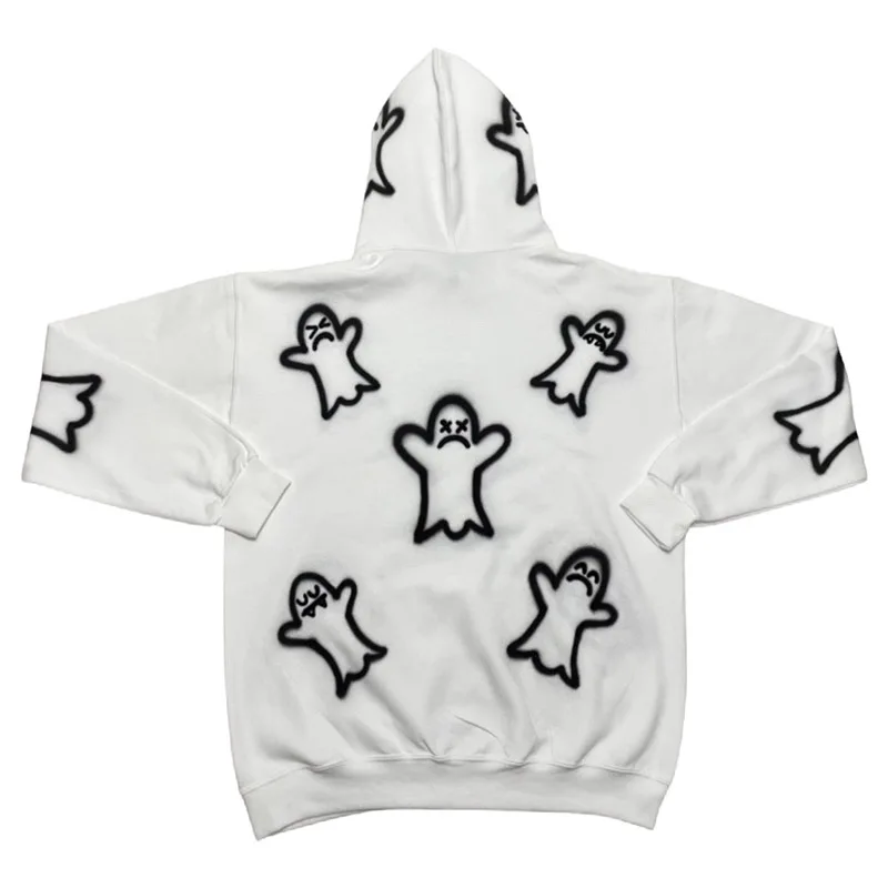 DiZNEW custom wholesale print  whole sale hoodies unisex reversible ghost print hoodies & sweatshirts details