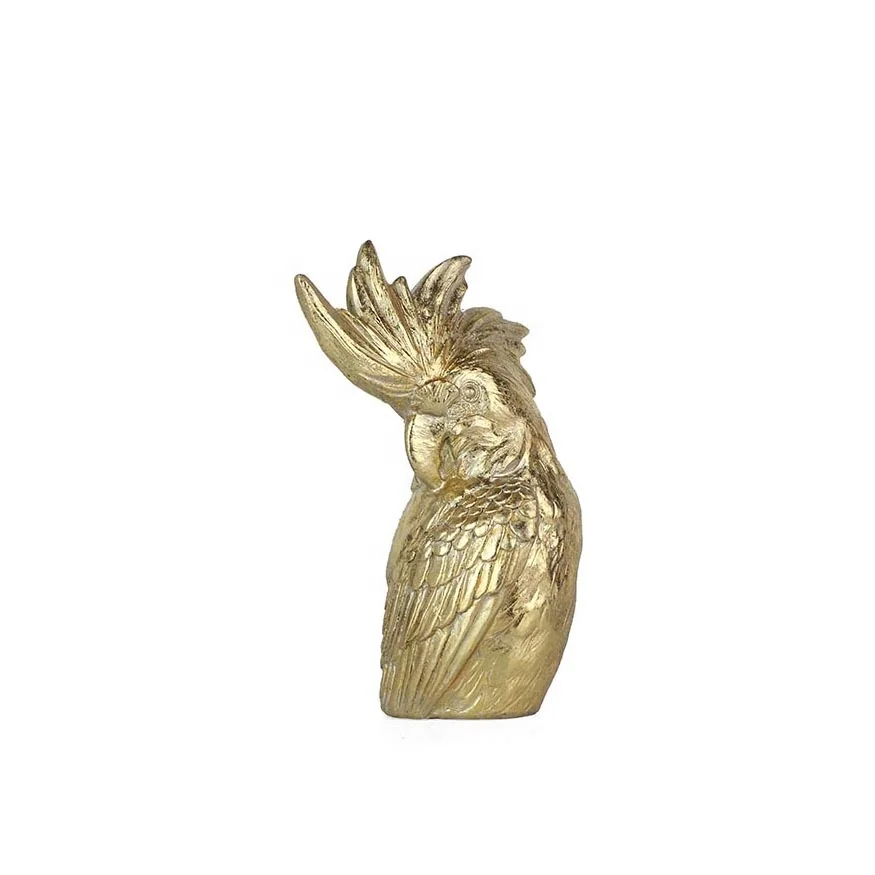 European Style Golden Resin Parrot for Table Ornaments