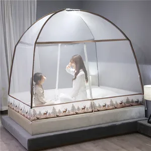 2026 New Style Summer Solid Color Single Door Mosquito Net Household Foldable Yurt Mosquito Net Portable Travel Anti-mosquito