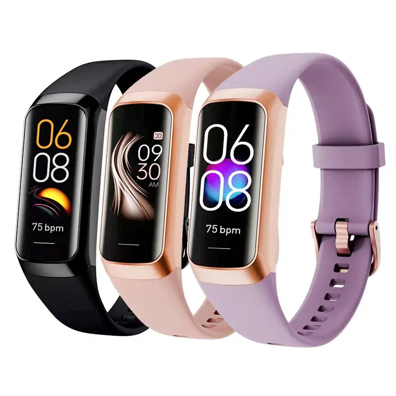 Top C60 AMOLED Color Screen Smartband Ip67 Waterproof Heart Rate Health Monitoring Sports Smart Fitness Band Android Bracelet