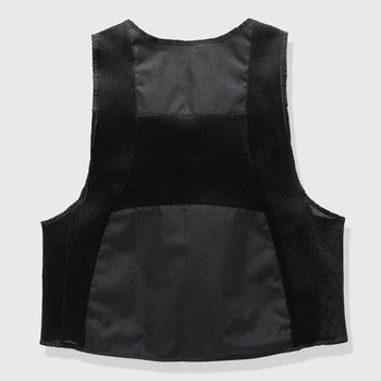 Black Crew Neck Zip up Cargo Vest - Versatile Utility Wear