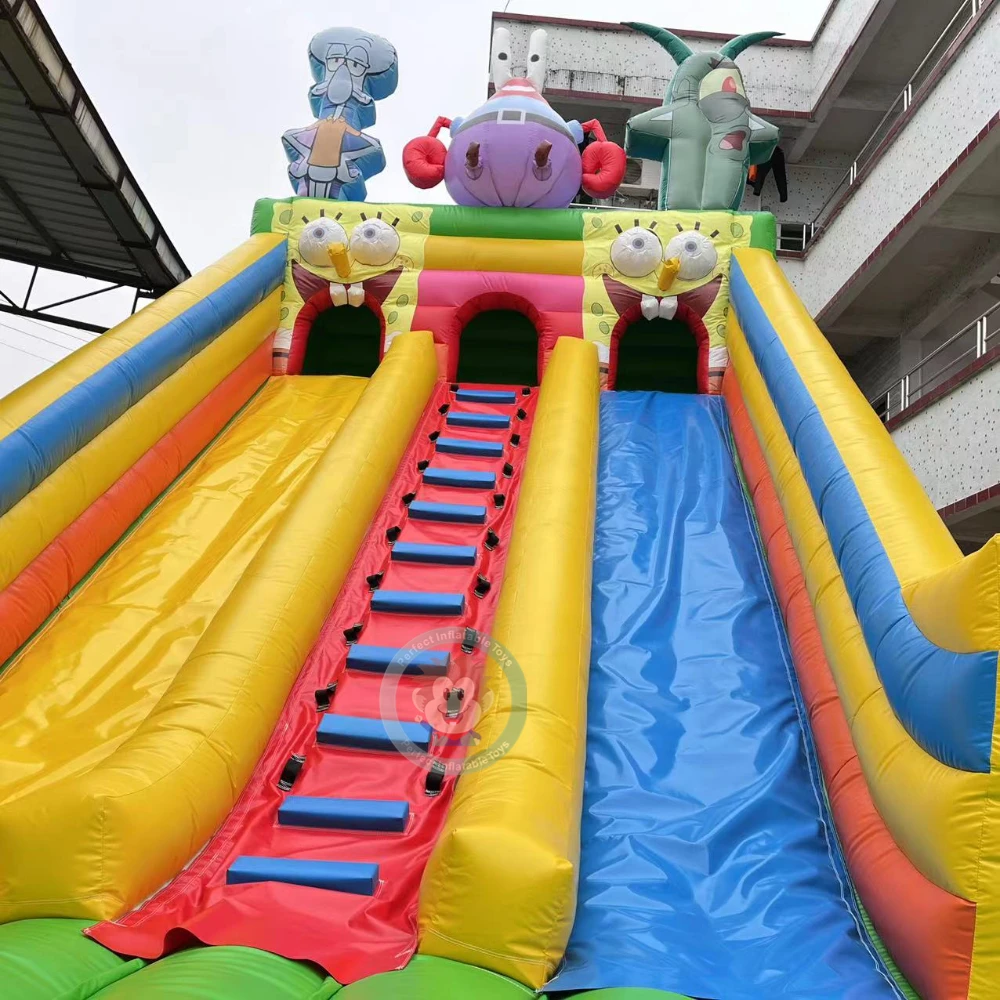 Pink Inflatable Slide spongebob Inflatable Water Slide rainbow Inflatable Pool Water Slide