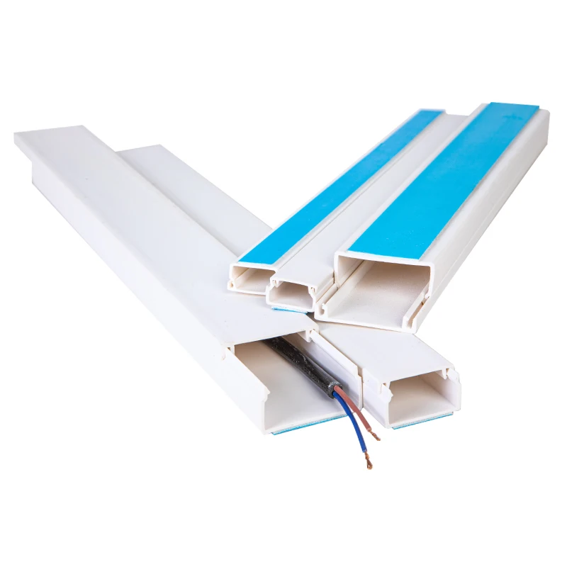Plastic Electrical Conduit Mini Trunk PVC Cable Trunking Durable Floor Cable Protector Cover Yellow Strips Channel