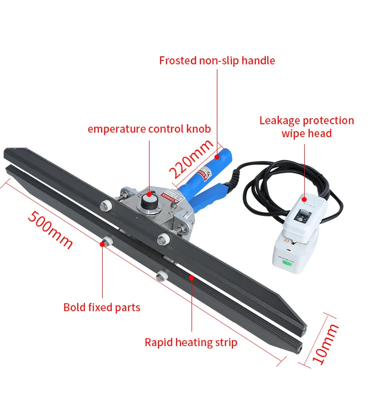 FKR-500 Table Top Manual Take Away Meal Meat Food Kraft Paper Laminated Bag Hand Clamp Packaging Manual Hand Sealing Machine factory