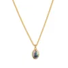 Collana con fiori blu dorati