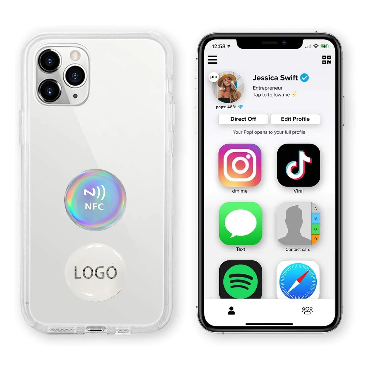 Эпоксидная Водонепроницаемая наклейка с Nfc-меткой диаметром 25 мм