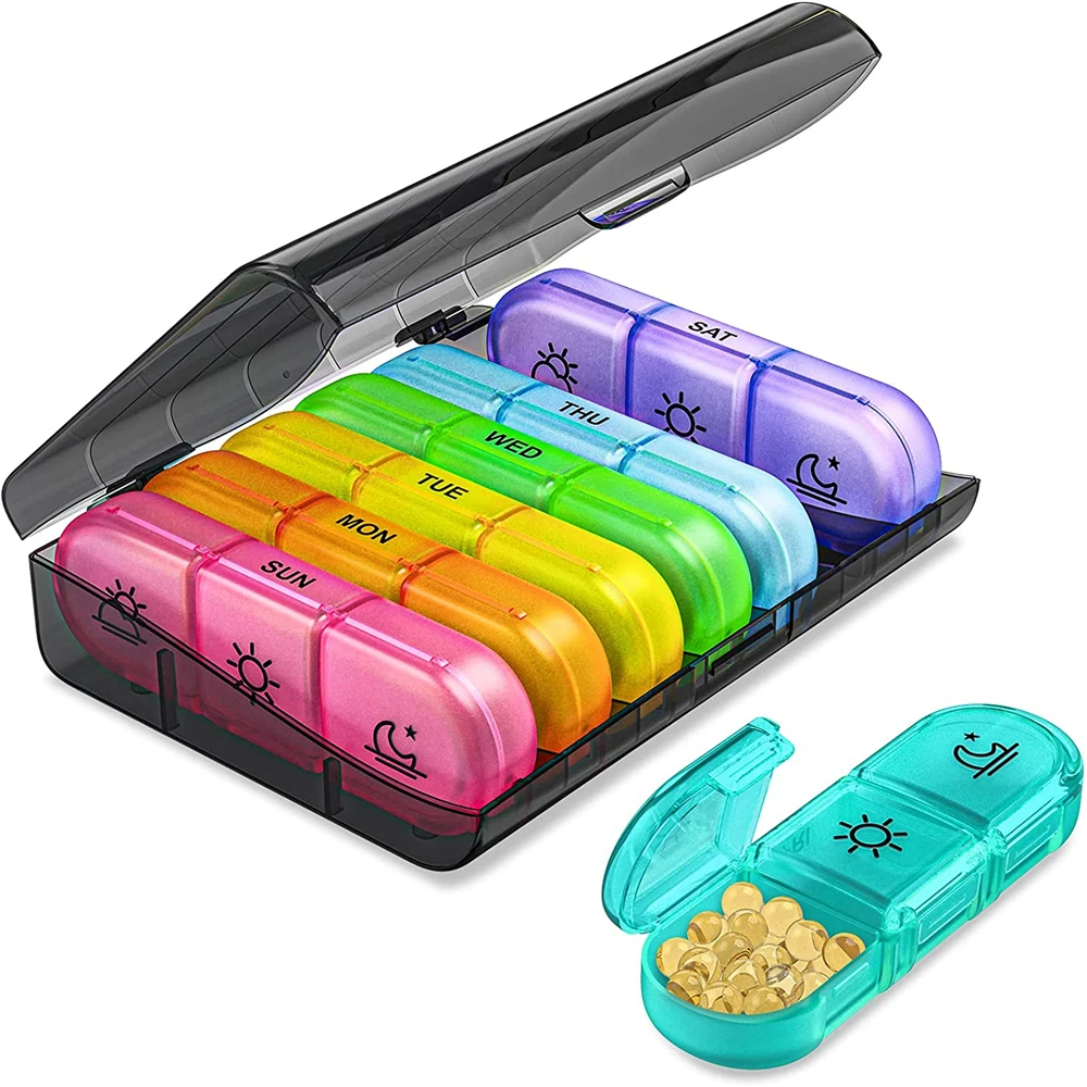 Extra Large Weekly Pill Organizer 4 Times A Day Winlike Portable Pill ...