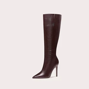 Winter Women's Over-the-Knee Boots New Fashionable Pointed Toe Plus Size Thigh High Closure Height Increasing