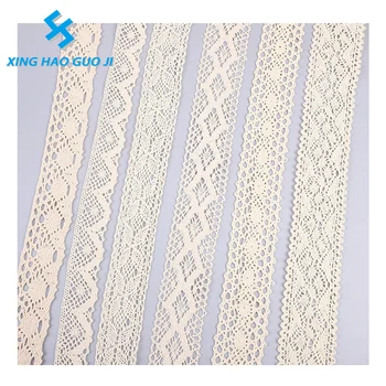 Wholesale price Fine hollow design cotton thread double wide lace women's accessories with lace trim webbing