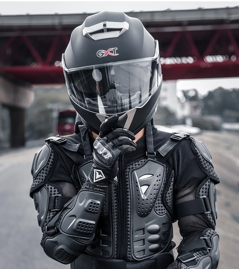 Upgraded Thicken PE Shell Motorcycle Racing Anti Collision Safety Protection Riding Jackets With Neck Brace