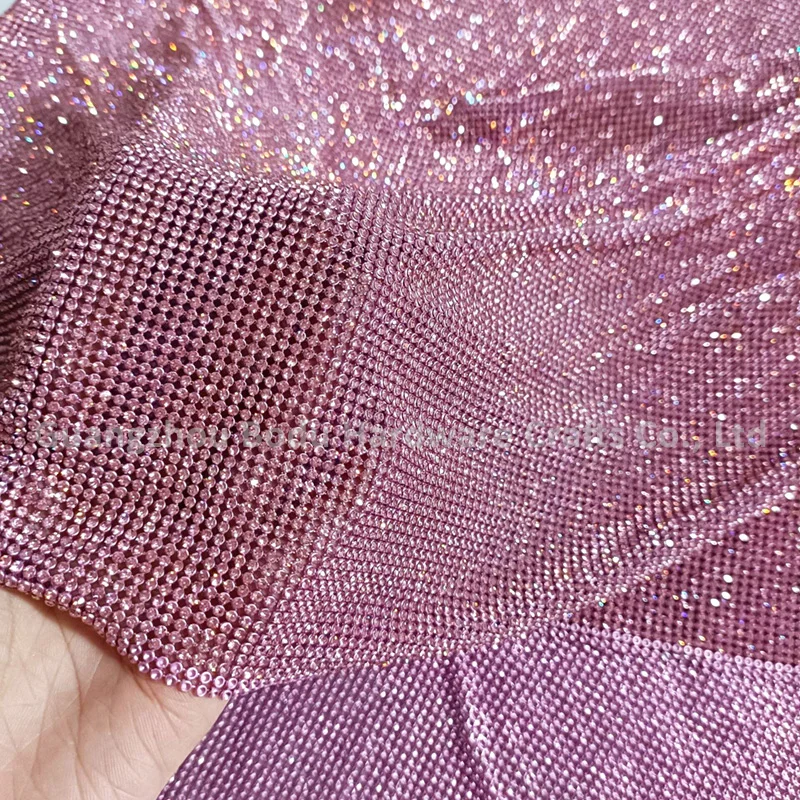 Different Colors Shiny Luxury Crystal Mesh Fabric Metal Rhinestone Mesh for Cellphone Case Women Bags